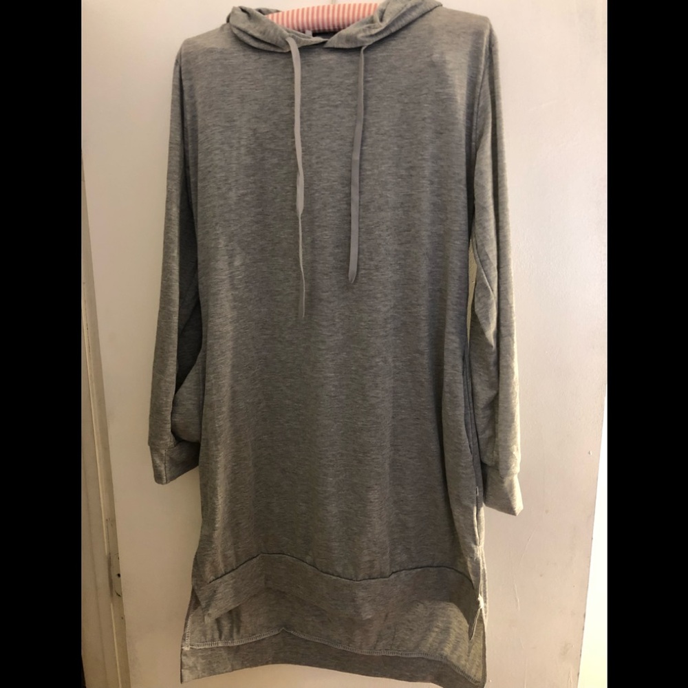 Long sleeve grey long shirt/dress